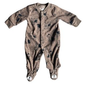 Carters Newborn Brown Dog Baby Footie Sleeper